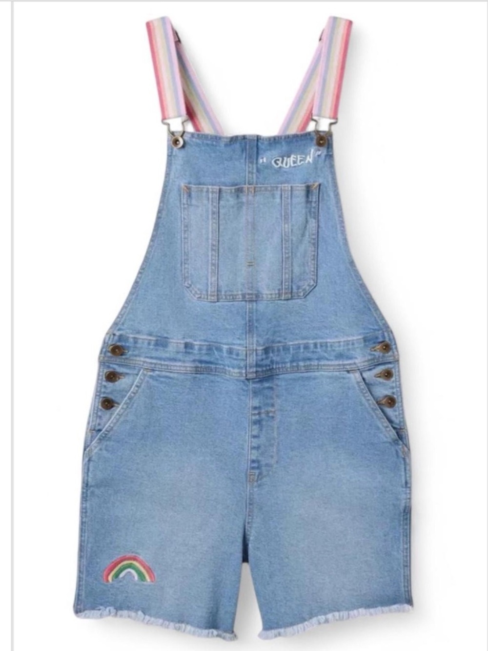 Takepride Target Pride Queen Shortalls Overall Shorts Blue Denim Plus Size 4X